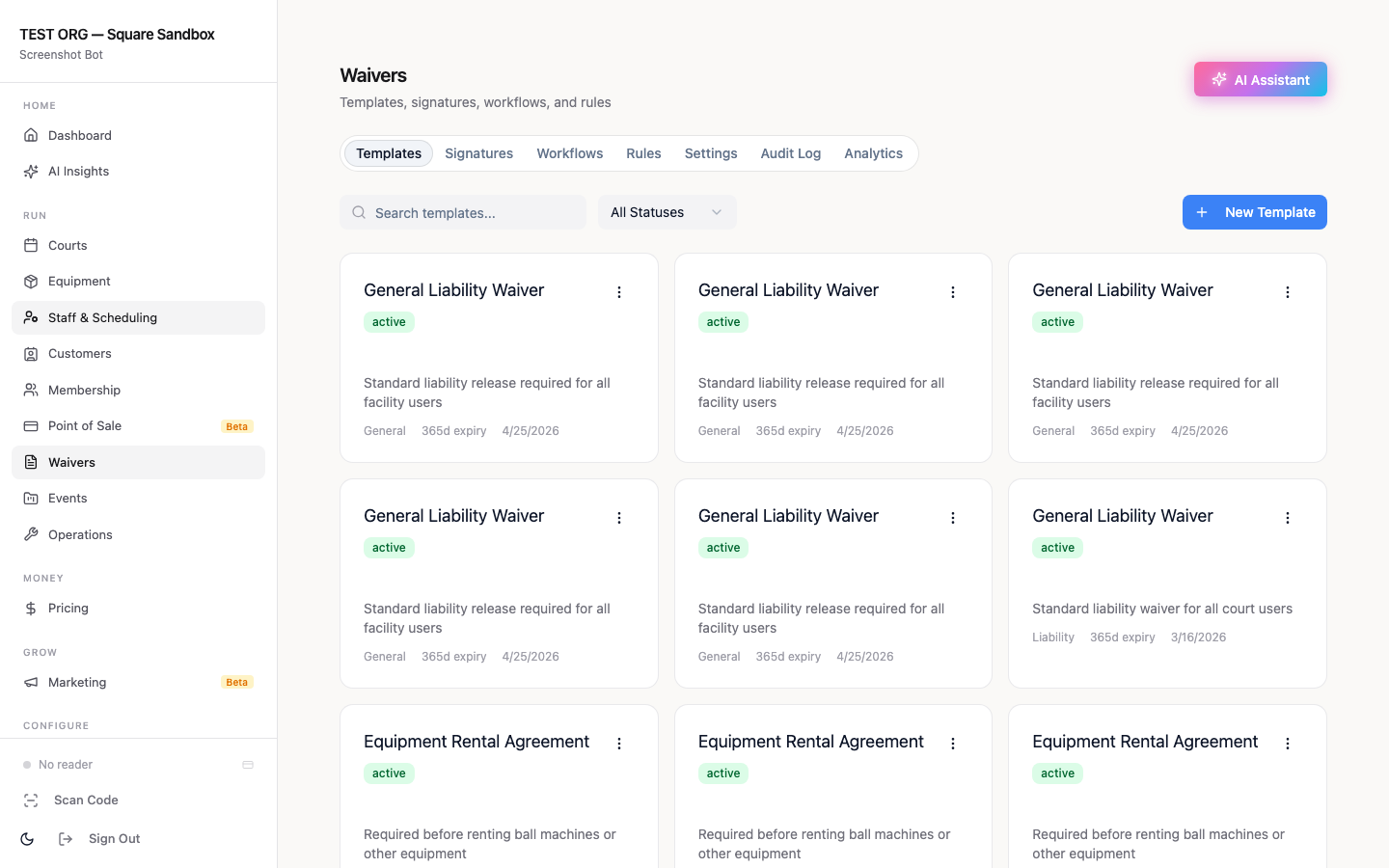 Digital waiver management